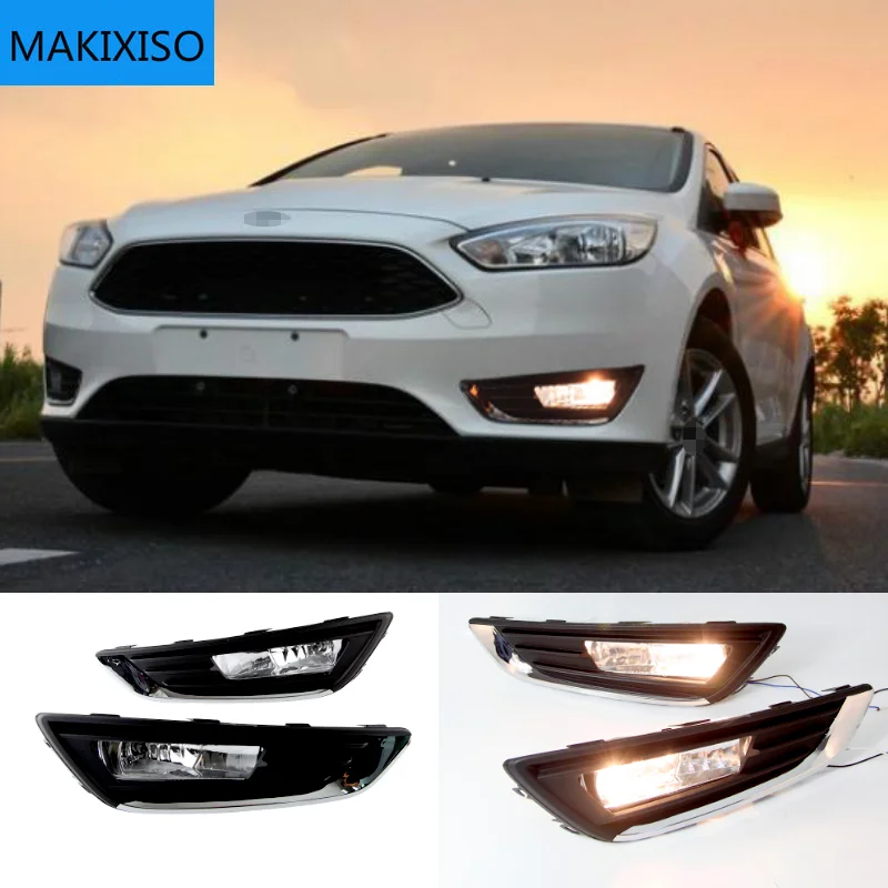 

Car Front Bumper Fog Light Assembly Lampshade H11 Bulb Harness Wire Bracket Cover For Ford Focus Mk3 2015 2016 2017 2018
