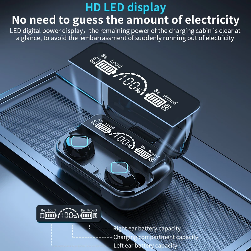 M10 Newest Digital Indicator True Wireless Headset