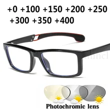 Модные мужские классические квадратные переходные фотохромные брендовые роскошные очки для чтения негабаритные металлические диоптрические очки UV400 NX