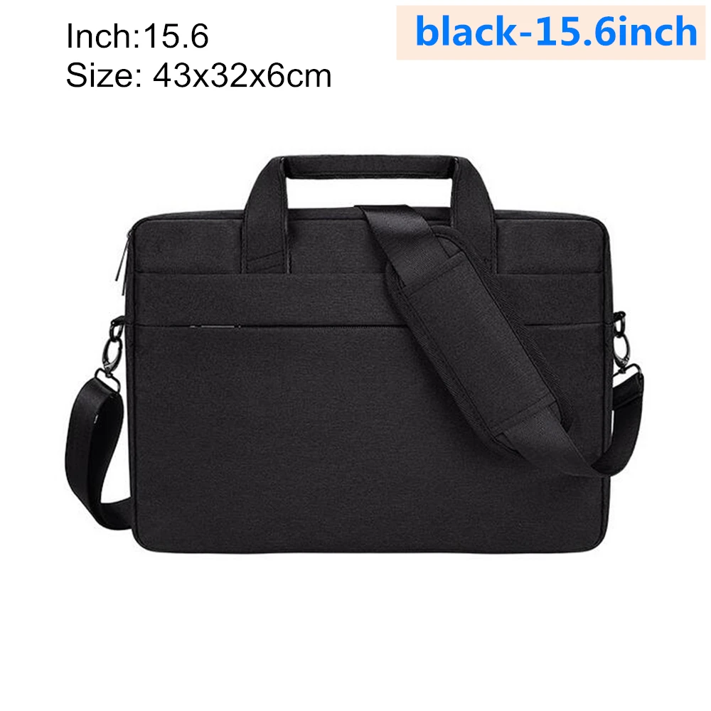black-15.6inch Сумка для ноутбука 13,3 14. 1 15,4 15,6 дюймов водонепроницаемая Портативная сумка для MacBook huawei pro просо 15,6 дюймов Сумка для ноутбука через плечо - Цвет: black-15.6inch