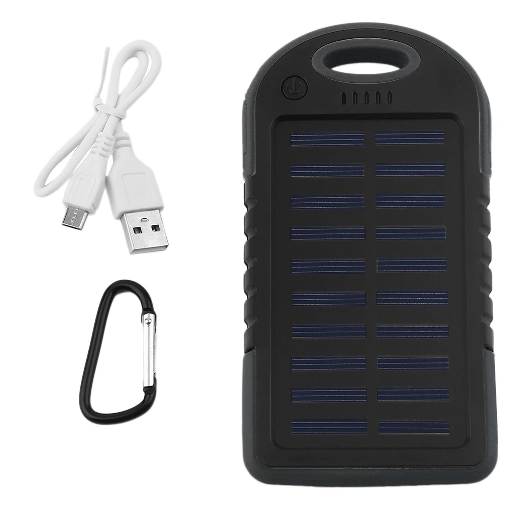 1 шт. 8000 мАч Мобильный телефон солнечная батарея двойной USB Солнечный аварийный источник питания с фонариком внешний аккумулятор зарядное устройство Портативный