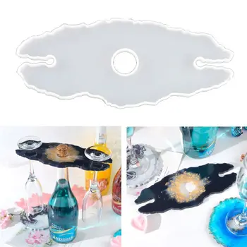 

Handmade Large Wine Glass Holder Silicone Resin Mold Bottle Shelf Storage Glass Tray Resin Mould Tools Art Crafts