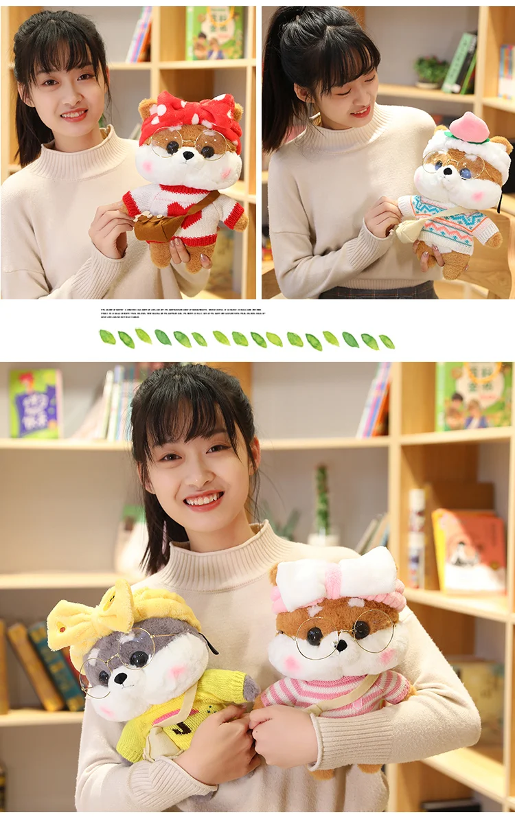 30 см Kawaii собака плюшевые игрушки плюшевая креативная Хаски Мягкая кукла плюшевая Хаски со свитером детские игрушки подарок на день рождения для девочек и мальчиков