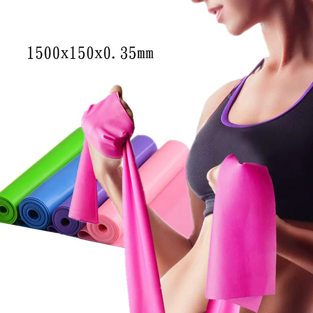 Латексная эластичная растягивающаяся эластичная лента для фитнеса, упражнений, пилатеса, йоги, спортзала, 1,5 м, для женщин и мужчин, прочная