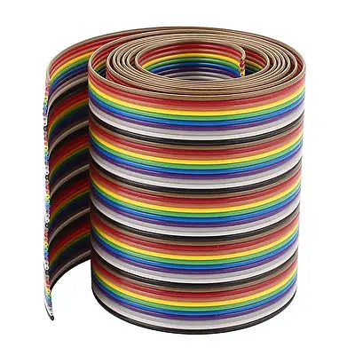 

1m 3.3ft 50 Way Rainbow Color IDC Flat Ribbon Cable 1.27mm Pitch for DIY