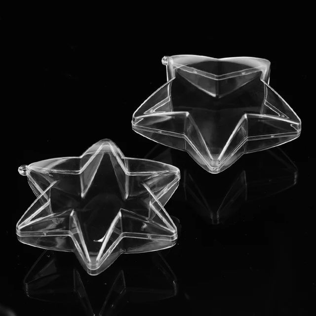 10cm Pentagram Hexagonal Star 3D Bath Bomb Mold Christmas Xmas Clear Plastic Bath Bomb Mould DIY Decorations Bath Accessories 1