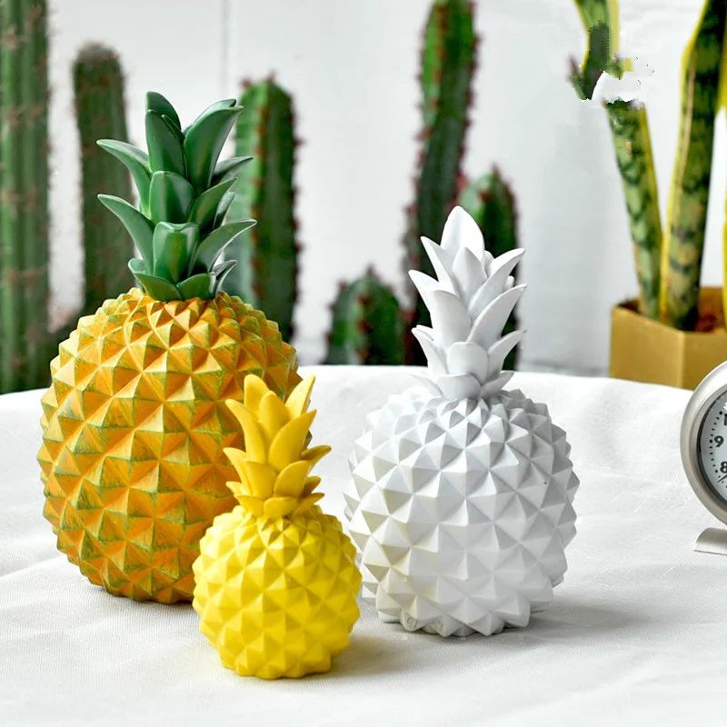 

Resin Yellow Pineapple Figurines Ornaments Fruit Model Miniatures Living Room Bedroom Decoration Crafts Gifts Accessories Decor