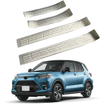 

For Toyota Raize A200 2020 Car Styling Stainless Steel Matte Outer Door Sill Scuff Plate Threshold Cover Trim 4pcs accessories