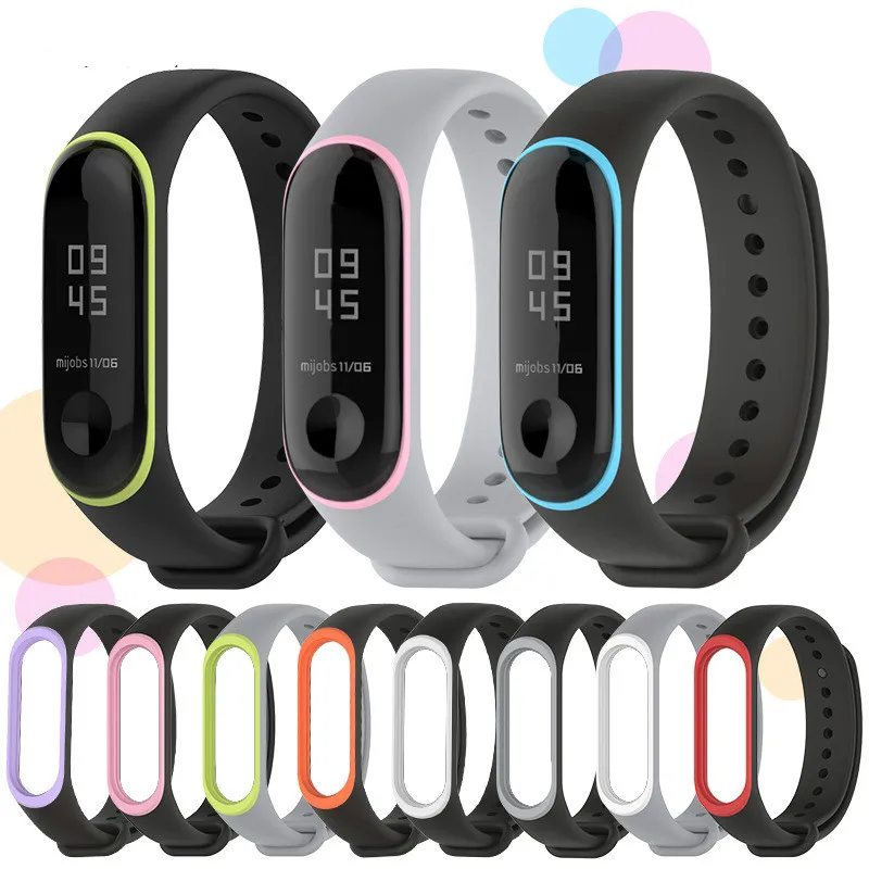 Силиконовый ремешок для Xiao mi Band 4 3 браслет band аксессуары умных часов регулируемый