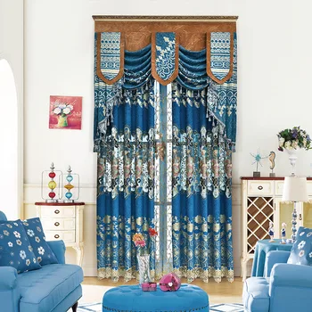 

Chinese Pastoral Style Curtains Ror Living Room Bedroom Chenille Jacquard Embroidery Curtains Nordic Villa Curtain Custom