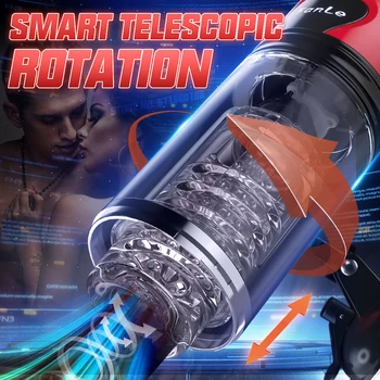 Automatic Telescopic Rotation Male Masturbator Cup with Bracket Hands Free Penis Stimulation Pussy Vagina Blowjob Men Sex Toy 1