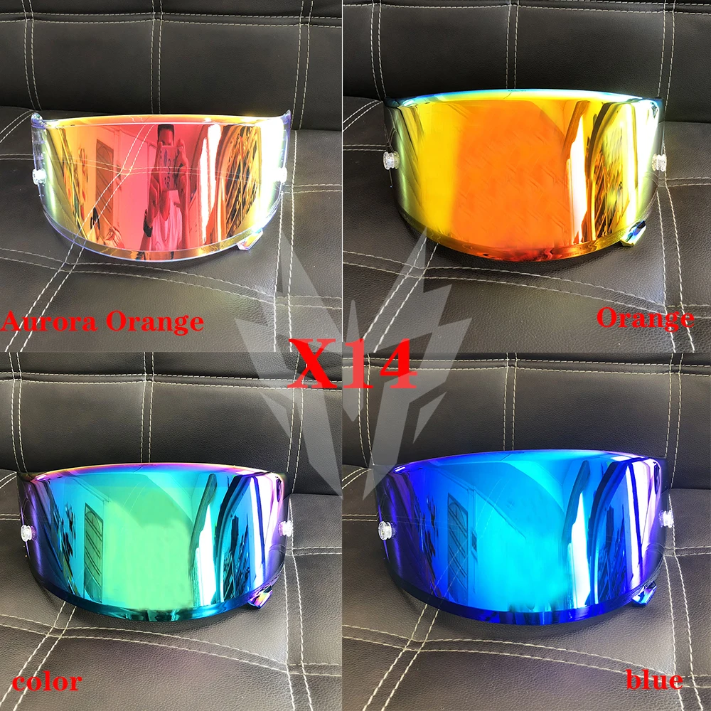 Helmet Visor For SHOEI X14 Z7 Z-7 CWR-1 NXR RF-1200 X-spirit Helmet Lens X-14 Motorcycle Helmet Accessories Revo Tinted Lens round motorcycle goggles