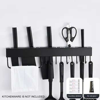 

Modern Durable Hanger Storage Stainless Steel Organizer Kitchen Utensil Holder Multifunctional Wall Mounted Pot Pan Cutlery Rack