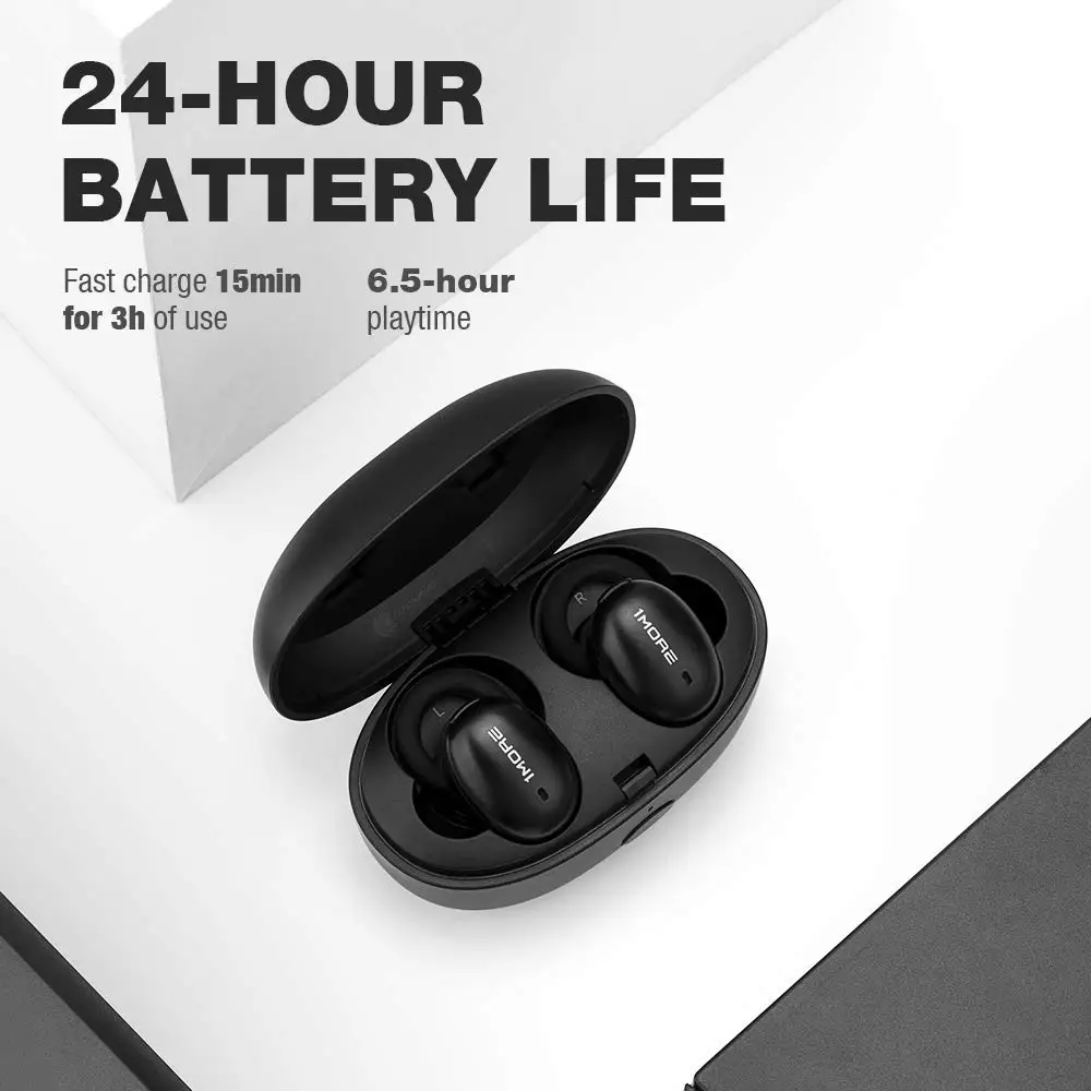 Наушники 1more E1026BT Ⅰ Bluetooth 5 0 беспроводные наушники вкладыши с зарядным чехлом 24