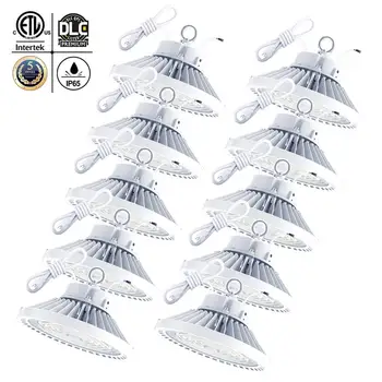 

US STOCK 200W White UFO Led High Bay Light Industial Garage Warehouse Lighting 1-10V Dimmable Commercial Shop Factory Lamp 5000K