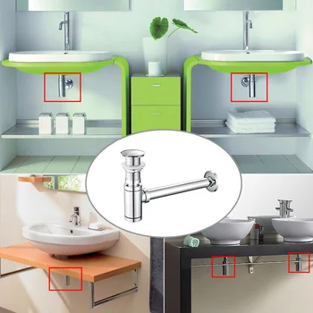 

Siphon Drain Bottle Trap Deodorant Type Basin Water Drain Pipe Drainage Bathroom Sink Plumbing Tube