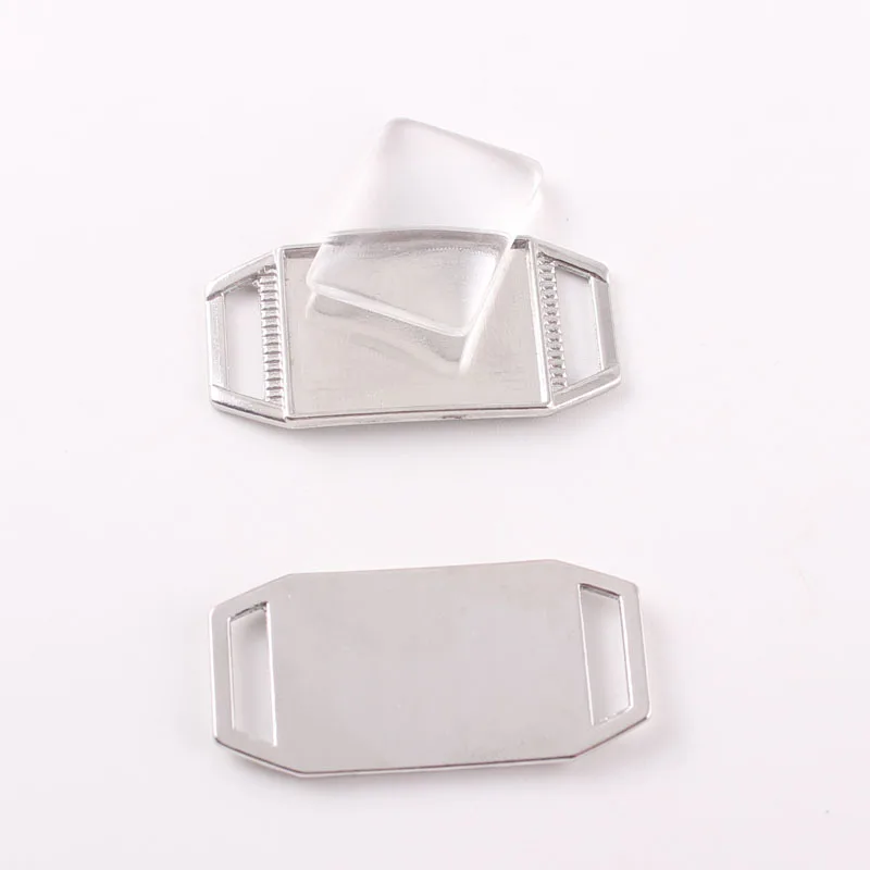 10pcs Customed Rectangle Shoelace Charms Paracord Charms with 18*25mm