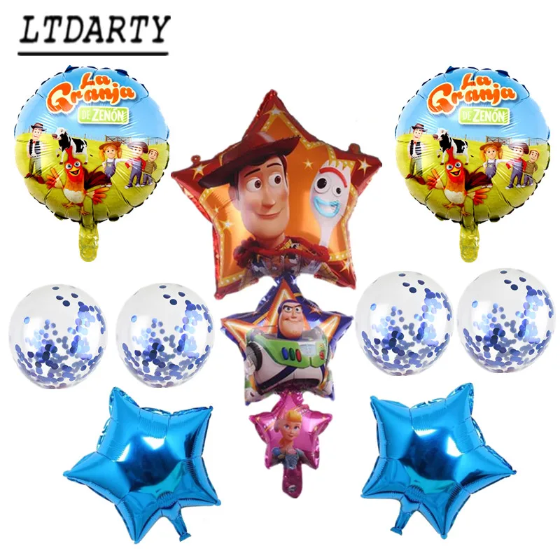 9pcs as picture 9 шт. игрушка toвсего Райский Базз Лайтер История воздушный шар мультфильм алюминиевая фольга неоновый шар голубая звезда детская игрушка с днем рождения - Color: 9pcs as picture