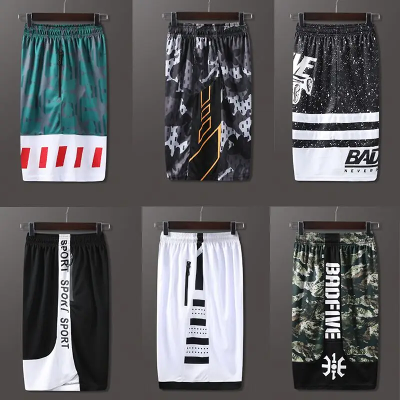 Men Shorts Zip pocket Elastic Sport Running Shorts Outdoor Training