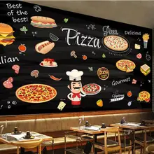 Пользовательские Ручная роспись Доска Западная пицца, гамбургер оснастки Обои для рабочего стола