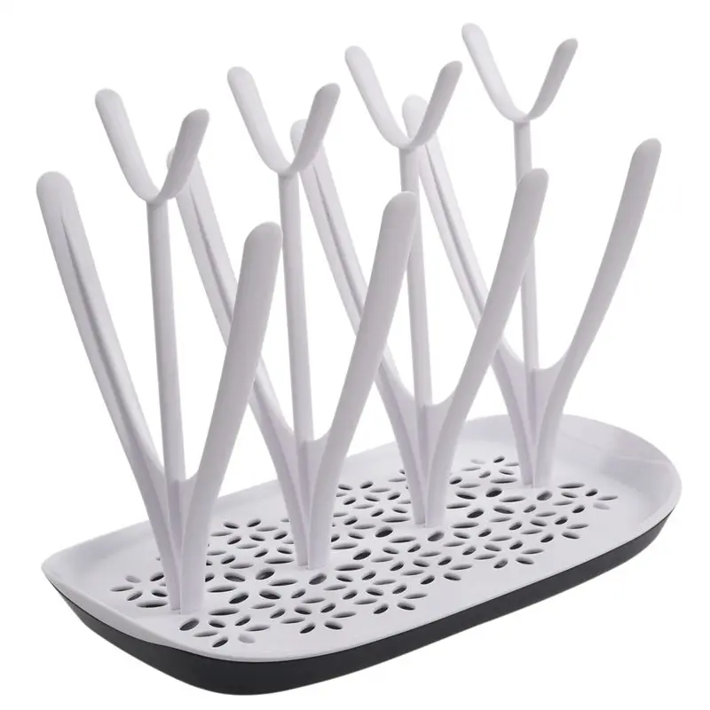 

Baby bottle drying rack Drain shelf Cup holder Removable bottle rack for 8 bottles + accessories, white