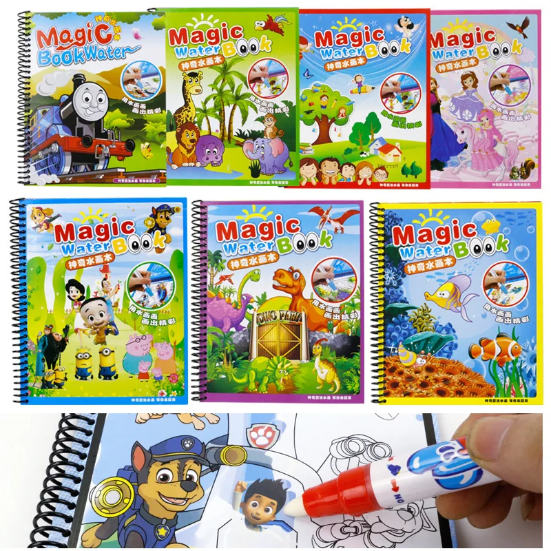 12 видов Волшебная книга для рисования воды Knutselen Kinderen написание, рисунок Цветовая панель детская живопись развивающие игрушки для детей