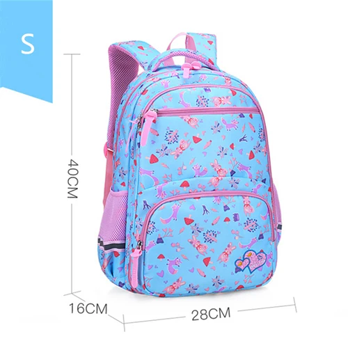 S sky blue Школьные сумки для 1-6 классов; модный детский школьный рюкзак с цветочным принтом; школьные сумки для девочек; повседневные Рюкзаки - Цвет: S sky blue
