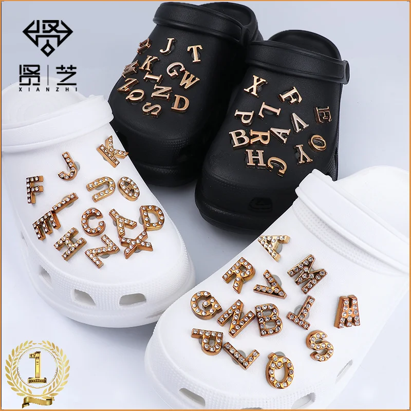 Rhinestone Letter Shoe Charms Crocs Designer Charms Croc Letter