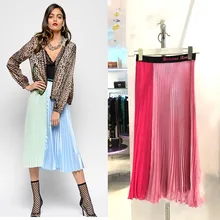 Новая короткая юбка женская летняя модная цветная юбка длинная огненная шифоновая плиссированная