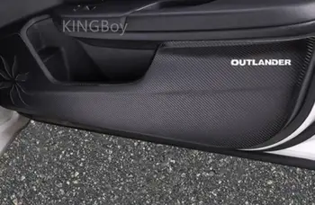 

2013-2019 For mitsubishi outlander door kick resistant car interior modified carbon fiber leather protective pad
