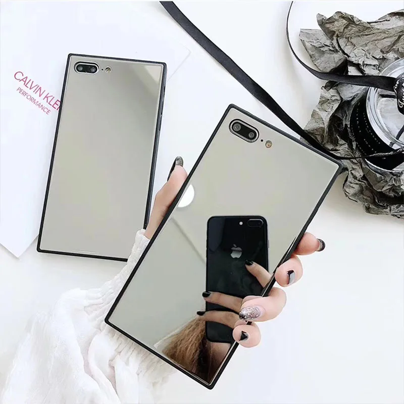 Square Makeup Phone Case For iPhone 7 X XR XS Max 6 6s 7 8 plus Fashion Makeup