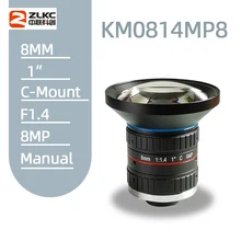 Новые 8 мм фиксированные фокусные линзы 8,0 мегапиксельная c-крепление промышленные линзы F1.4 руководство Ирис " сенсор HD линзы машинного зрения