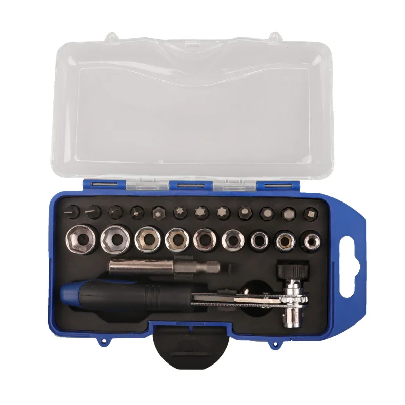 

23-Piece Sleeve Batch Header Sets/Quick Wrench Ratchet Screwdriver Set Lengthen Connecting Rod Set