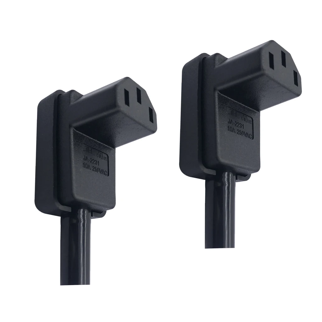 2x C13 Power Plug Right Angle IEC 320 C13 Female Wire Adapter Connector