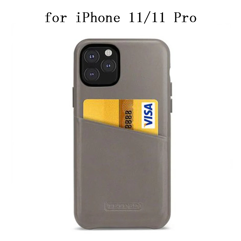 

Luxury Genuine Leather Back Case for iPhone 11 Pro Max Case Ultra-thin Protective Skin for iPhone 11/11Pro Fundas with Card Slot