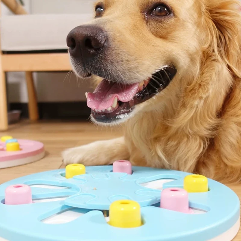 Игрушки-головоломки для собак, диспенсер для лечения щенков, увеличение IQ, интерактивный цветок, для собак, медленное дозирование, кормление, обучающие игры, кормушка