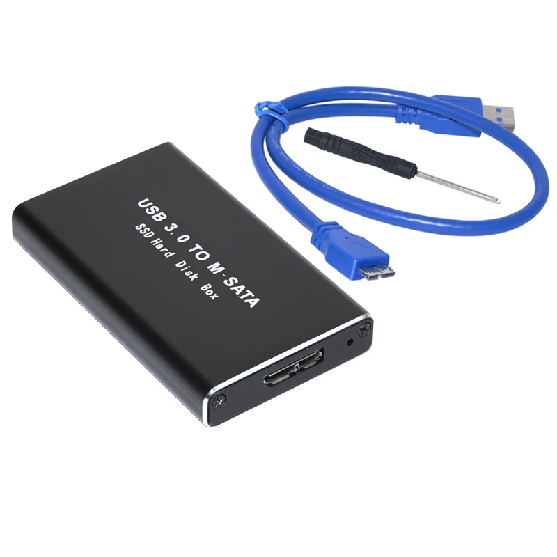Мини SSD чехол для жесткого диска USB3.0 адаптер mSATA жесткий диск корпус алюминиевый сплав внешний жесткий диск чехол mSATA к USB3.0 коробка