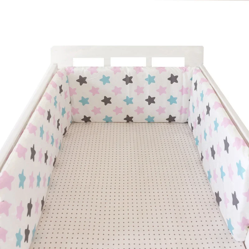1PCS Baby Crib Cotton Bumpers In the Crib For Newborn Cotton Linen Cot Bumper Baby Bed Protector Gr