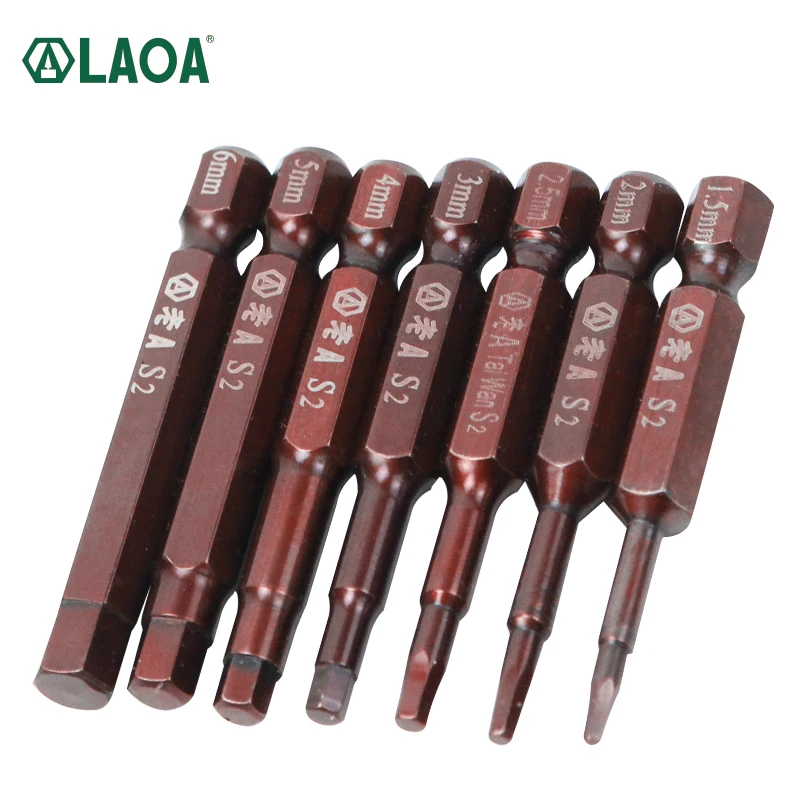 Шестигранные биты LAOA Electric S2 1 шт. насадка H1.5/2/2 5/3/4/5/6 мм длина 50/100/150 магнитная