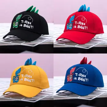 

2-8 Years old Autumn Children Baseball Cap Boys Girls 3D Dinosaur Horn Style Snapback adjustable Kids Hip Hop Hat Sun cap
