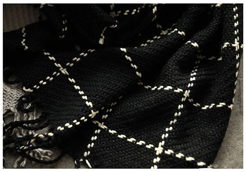 Шарф женский Черный Модный теплый женский шарф Зимний кашемировый шарф обертывание шаль одеяло шарф платок femme