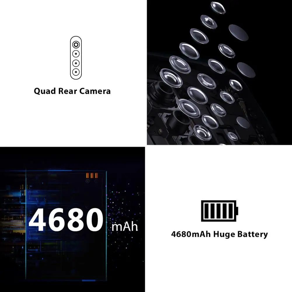 Смартфон Blackview A80 Pro 4G LTE 4 Гб + 64 ГБ камеры заднего вида Восьмиядерный мобильный