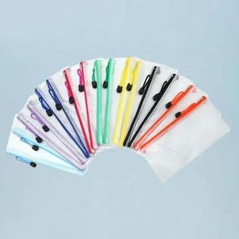 

16PCS File Bags Transparent Mesh Plastic Zipper Organizer Pouch File Bags for School