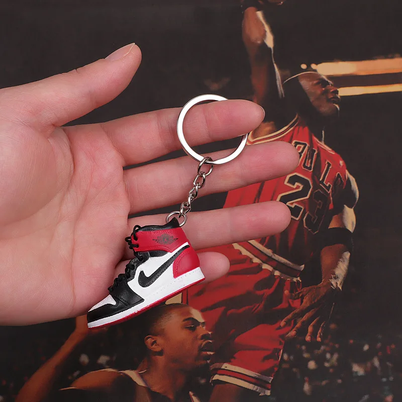 one shoe keychain 3D Air Jordan AJ11 брелок с кроссовком обувь concord модель кулон подарки - Цвет: one shoe keychain