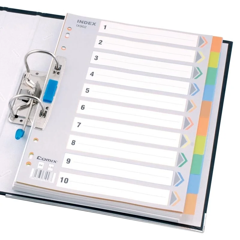 10 Color Classification 1-10 Letters A4 Index 11 Holes 2 3 4 Holes General Can Write Catalog Office Cultural And Educati