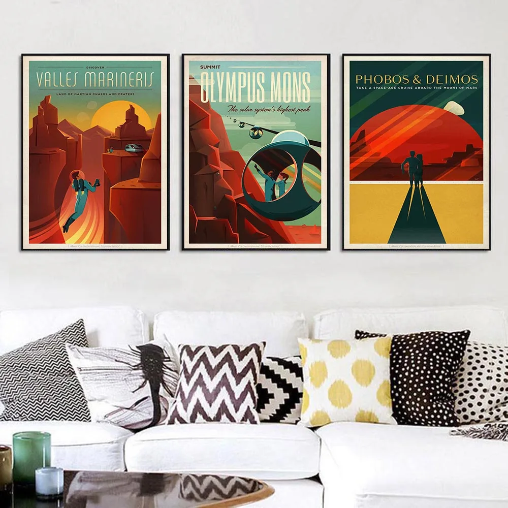 

Постер Космос путешествия универсальные планет Марс плакаты и принты на холсте живопись настенные картины для гостиной украшение для дома