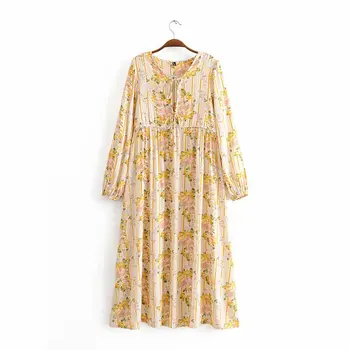 

2020 new Spring Summer Rayon yellow Tassled Bohemian zaraing women long Dress sheining vadiming female dress plus size Yup8439