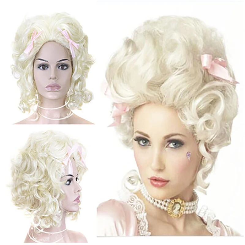 HAIRJOY синтетические волосы белый блонд Marie Антуанетта парик принцессы для Хэллоуина Костюм