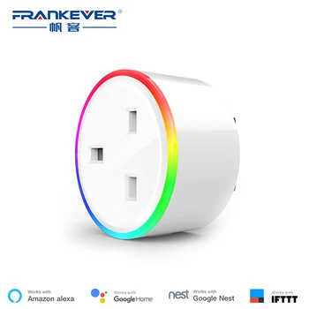 

FrankEver UK Smart Plug With LED Indicator 10A Home Automation Wifi Socket Remote Access Voice Control By Alexa and Google Home
