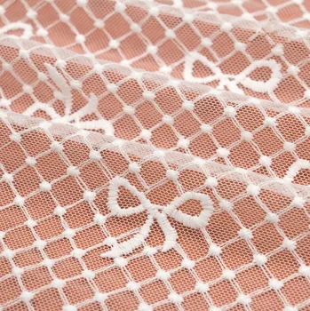 

1Yard 130cm wide Hollowed Bow knot Water soluble Embroidered Mesh Lace Fabric for Dress Sewing Lace Trim white Clothes Materials